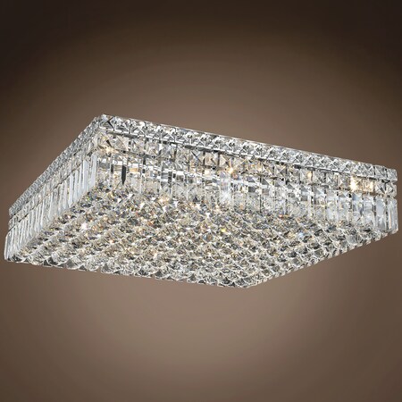 Joshua Marshal Ibiza Design 13 Light 24 Chrome Flush Mount w/Clear Asfour Crystals" 701072-002
